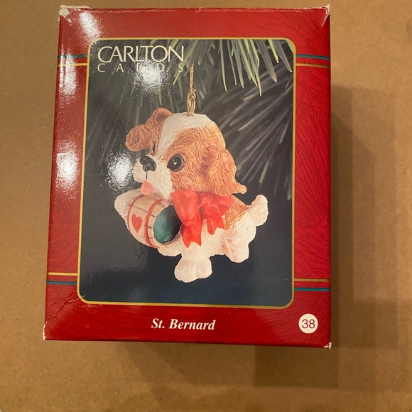 Vintage Carlton Cards St Bernard puppy ornament - Picture 2 of 3